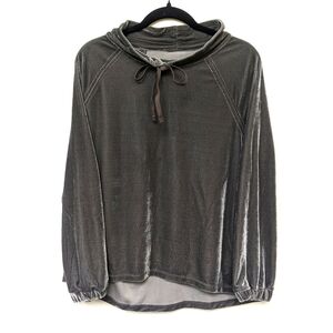 Dylan Anthropologie Velvet Funnel Neck Gray Size Small
